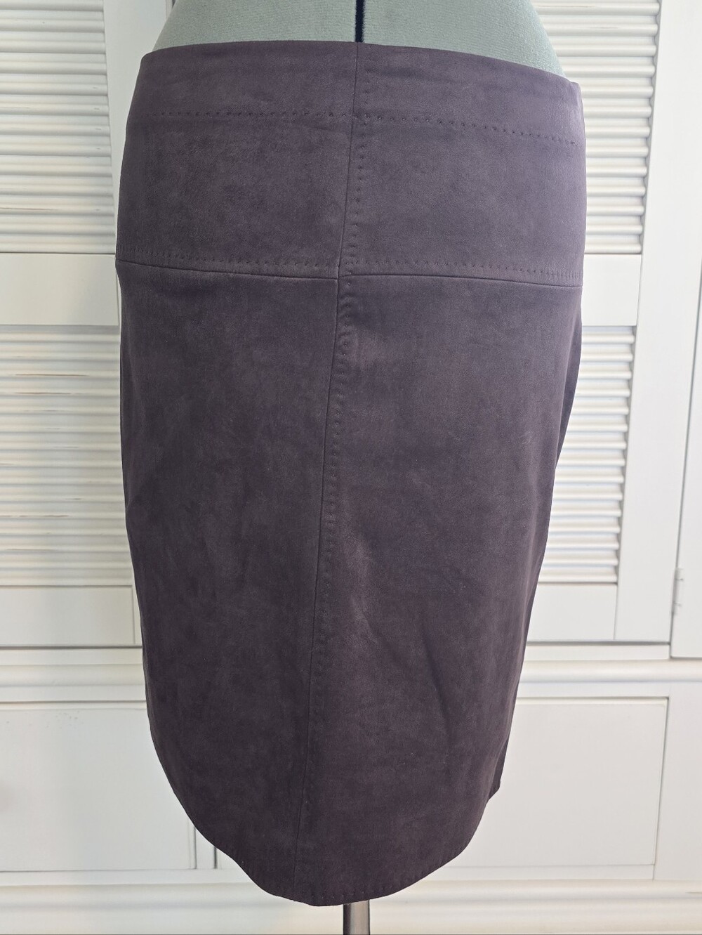 Max Studio Dark Brown Faux Suede Pencil Skirt